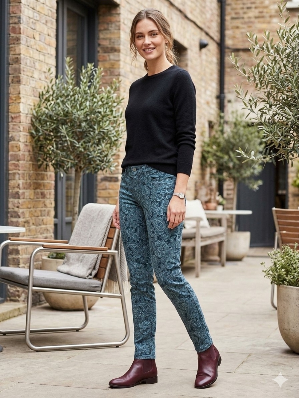 Prana Teal Paisley Stretch Pants